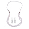 3 Piece Set - White Austrian Crystal Necklace (Size 18 & 16) and Earrings