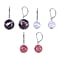 Set of 3 - Blue Lace Agate, Bi-Color Amethyst and Rhodonite Drop Earring in Pure White Stainless Steel 67.500 Ct.