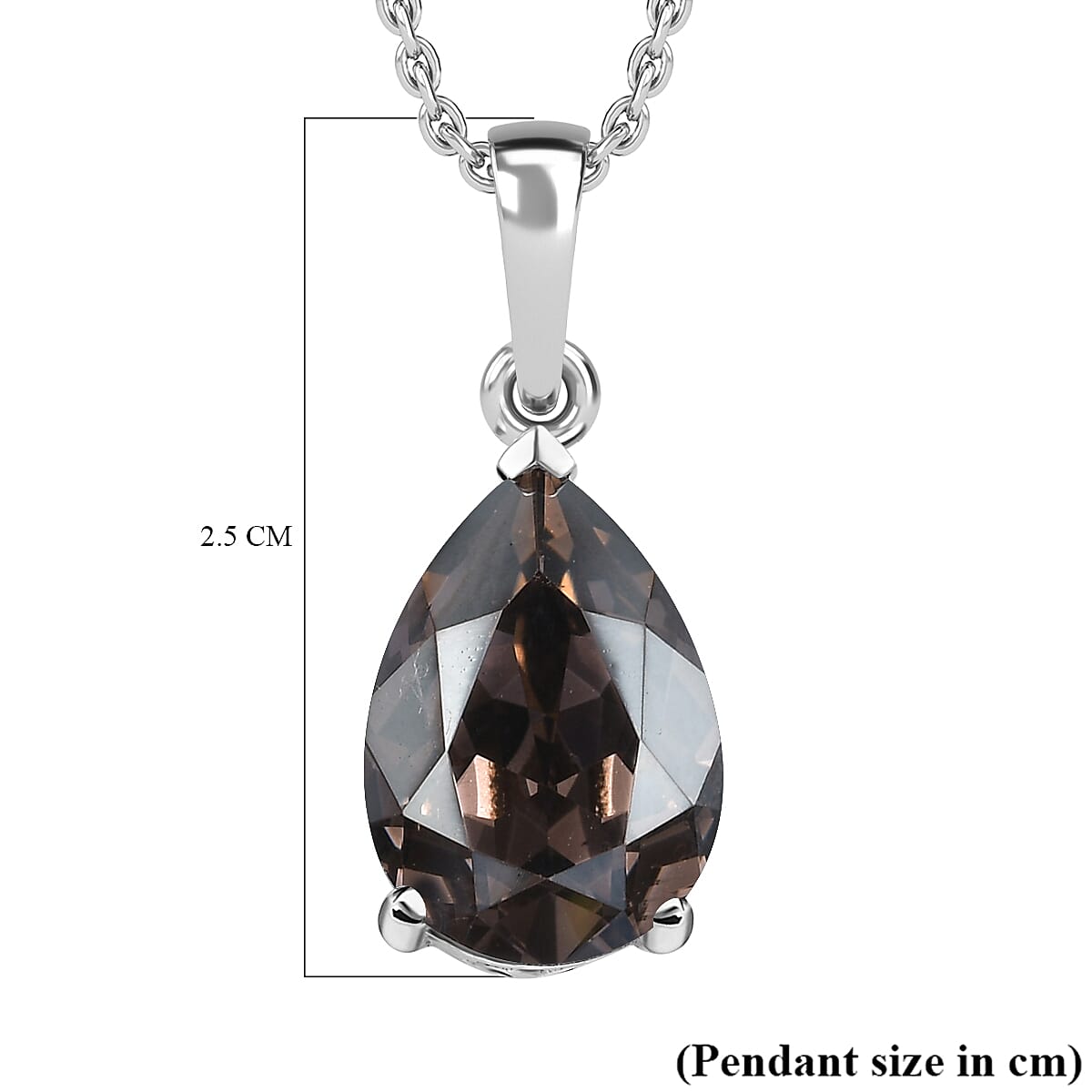 Vintage Rose Finest Austrian Crystal Platinum Overlay Sterling Silver Solitaire Pendant with Chain (Size 20).