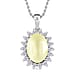 Siam Colour Austrian Crystal Platinum Overlay Sterling Silver Halo Pendant with Chain (Size 20) 6.30 Ct, Silver Wt. 5.43 Gms