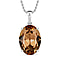 Sapphire Finest Crystal Pendant with Chain (Size 20) in Platinum Overlay Sterling Silver  10.600  Ct.