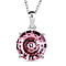 Light Siam Finest Austrian Crystal Platinum Overlay Sterling Silver Pendant with Stainless Steel Chain (Size 20)