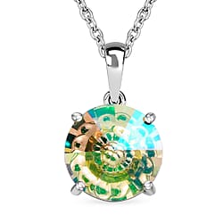 Erinite Finest Austrian Crystal Platinum Overlay Sterling Silver Pendant with Stainless Steel Chain (Size 20)