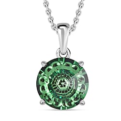 Erinite Finest Austrian Crystal Platinum Overlay Sterling Silver Pendant with Stainless Steel Chain (Size 20)