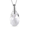 Jet Finest Austrian Crystal Solitaire Pendant with Chain (Size 20) in Platinum Overlay Sterling Silver