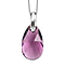 Jet Finest Austrian Crystal Solitaire Pendant with Chain (Size 20) in Platinum Overlay Sterling Silver