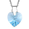 White Finest Austrian Crystal Platinum Overlay Sterling Silver Heart Pendant with Stainless Steel Chain (Size 20)
