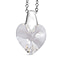 AB Finest Austrian Crystal Platinum Overlay Sterling Silver Heart Pendant with Stainless Steel Chain (Size 20)