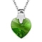 Fern Green Finest Austrian Crystal Platinum Overlay Sterling Silver Heart Pendant with Stainless Steel Chain (Size 20)
