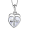 White Diamond Pendant with Chain (Size 20) in Platinum Overlay Sterling Silver
