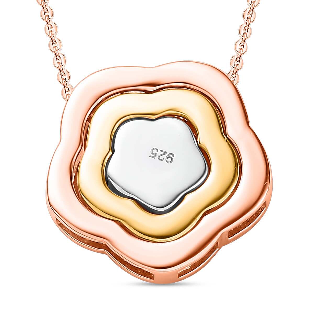 COLORS OF ARGYLE - Natural Champagne Diamond ,Yellow & White Diamond Pendant with Chain (Size 20) in Platinum Overlay Sterling Silver 0.50 Ct, Silver Wt. 7.01 Gms