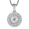Moissanite Spinner Pendant with Chain (Size 20) in Platinum Overlay Sterling Silver