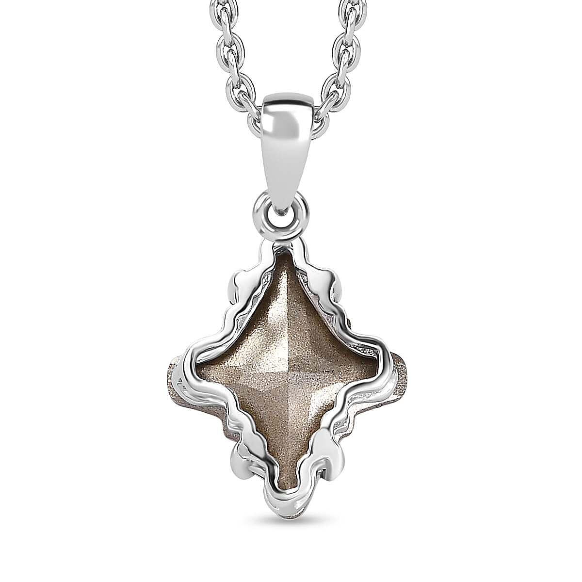 Scarabaeus Green Finest  Austrian Crystal Pendant with Chain (Size 20) in Platinum Overlay Sterling Silver