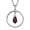 Rose Finest Austrian Crystal Platinum Overlay Sterling Silver Drop Pendant with Chain (Size 20) 2.05 Ct