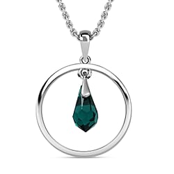 Erinite Finest Crystal Pendant with Chain (Size 20) in Platinum Overlay Sterling Silver  2.050  Ct.