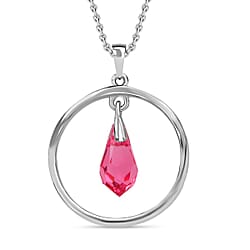 Erinite Finest Crystal Pendant with Chain (Size 20) in Platinum Overlay Sterling Silver  2.050  Ct.