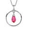 Siam Color Finest Austrian Crystal Solitaire Pendant with Chain (Size 20) in Platinum Overlay Sterling Silver