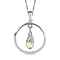 Rose Finest Austrian Crystal Platinum Overlay Sterling Silver Drop Pendant with Chain (Size 20) 2.05 Ct