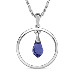 Erinite Finest Crystal Pendant with Chain (Size 20) in Platinum Overlay Sterling Silver  2.050  Ct.