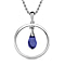 Tanzanite Finest Austrian Crystal Solitaire Pendant with Chain (Size 20) in Platinum Overlay Sterling Silver