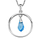 Aquamarine Finest Crystal Pendant with Chain (Size 20) in Platinum Overlay Sterling Silver  2.050  Ct.