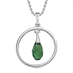 Erinite Finest Crystal Pendant with Chain (Size 20) in Platinum Overlay Sterling Silver  2.050  Ct.