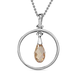 Erinite Finest Crystal Pendant with Chain (Size 20) in Platinum Overlay Sterling Silver  2.050  Ct.