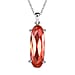 Silver Night Austrian Crystal Platinum Overlay Sterling Silver Solitaire Pendant with Chain (Size 20)