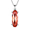 Silver Night Austrian Crystal Platinum Overlay Sterling Silver Solitaire Pendant with Chain (Size 20)