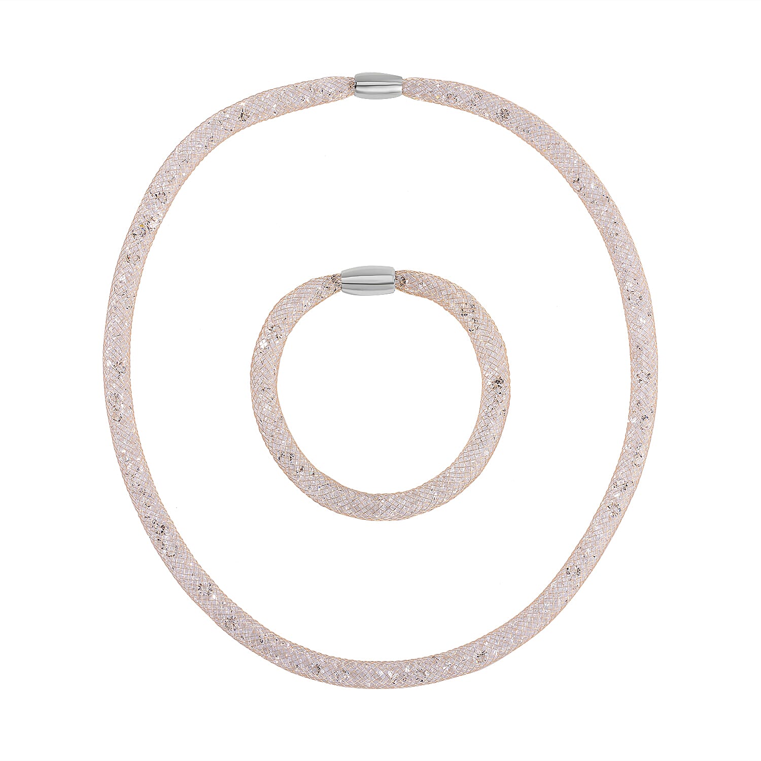 Designer Closeout- Star Light Collection White Austrian Crystal Necklace (Size 20) and Bracelet (Size 8)