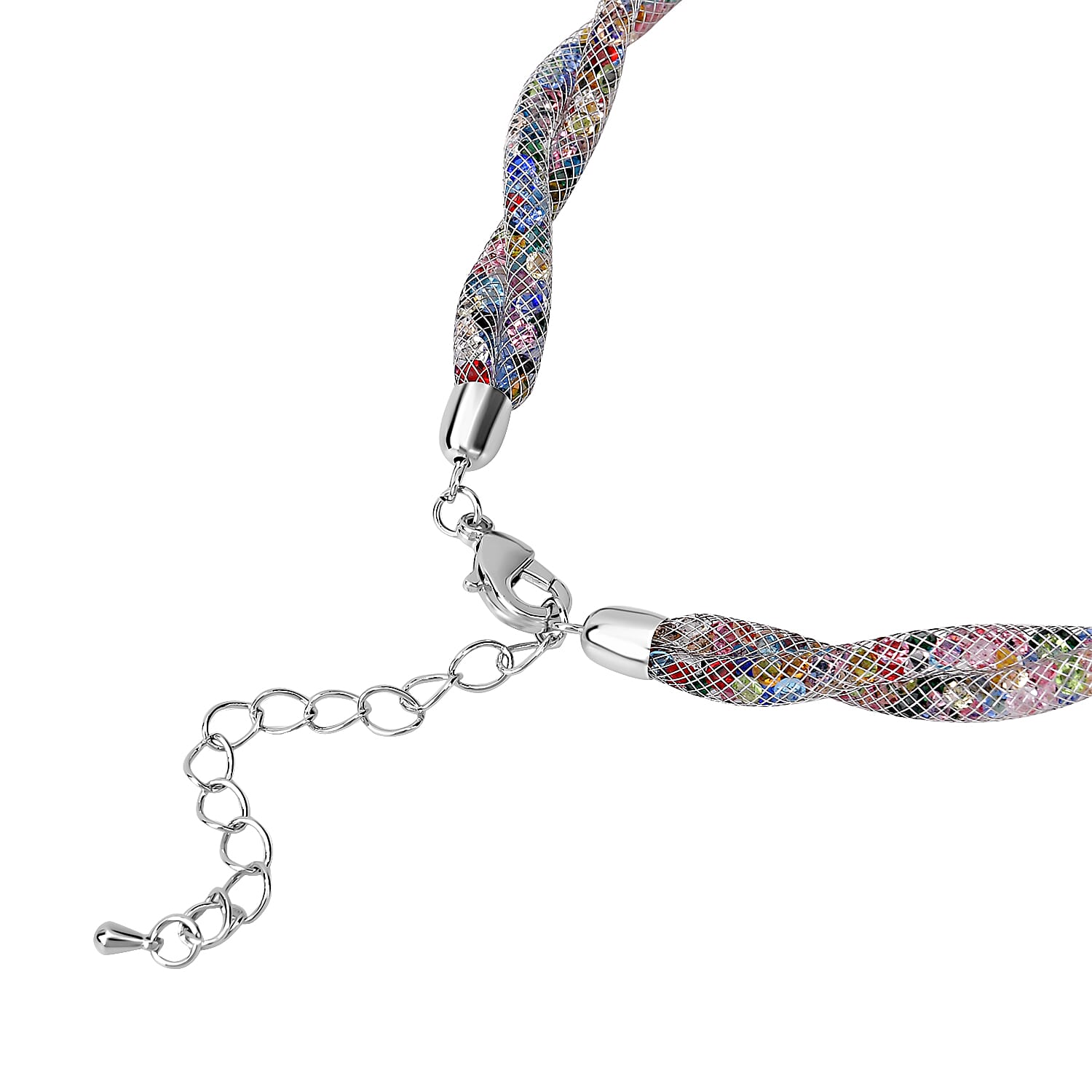 One Time Closeout - Multi Austrian Tuscan Crochet  Necklace and Earrings