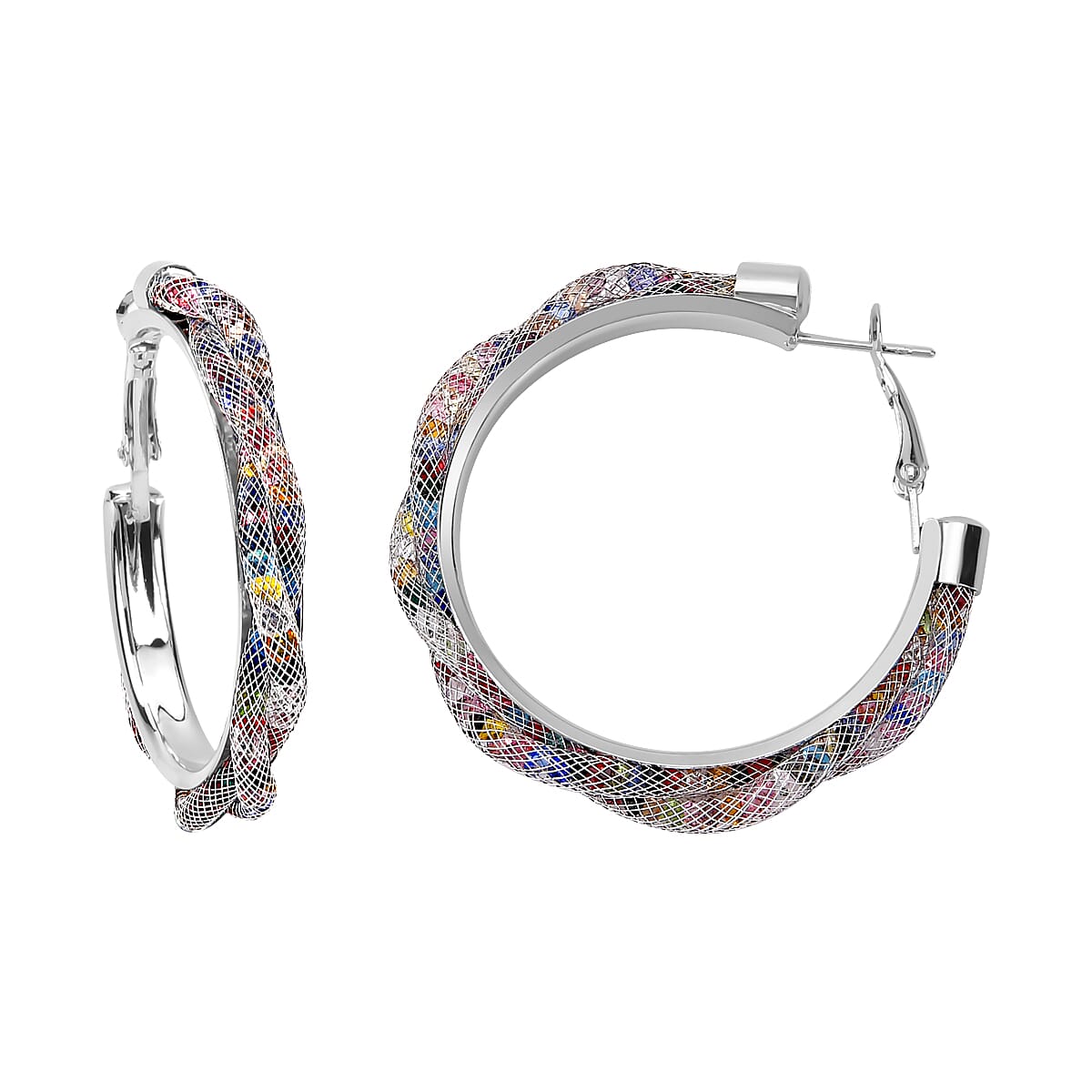 One Time Closeout - Multi Austrian Tuscan Crochet  Necklace and Earrings