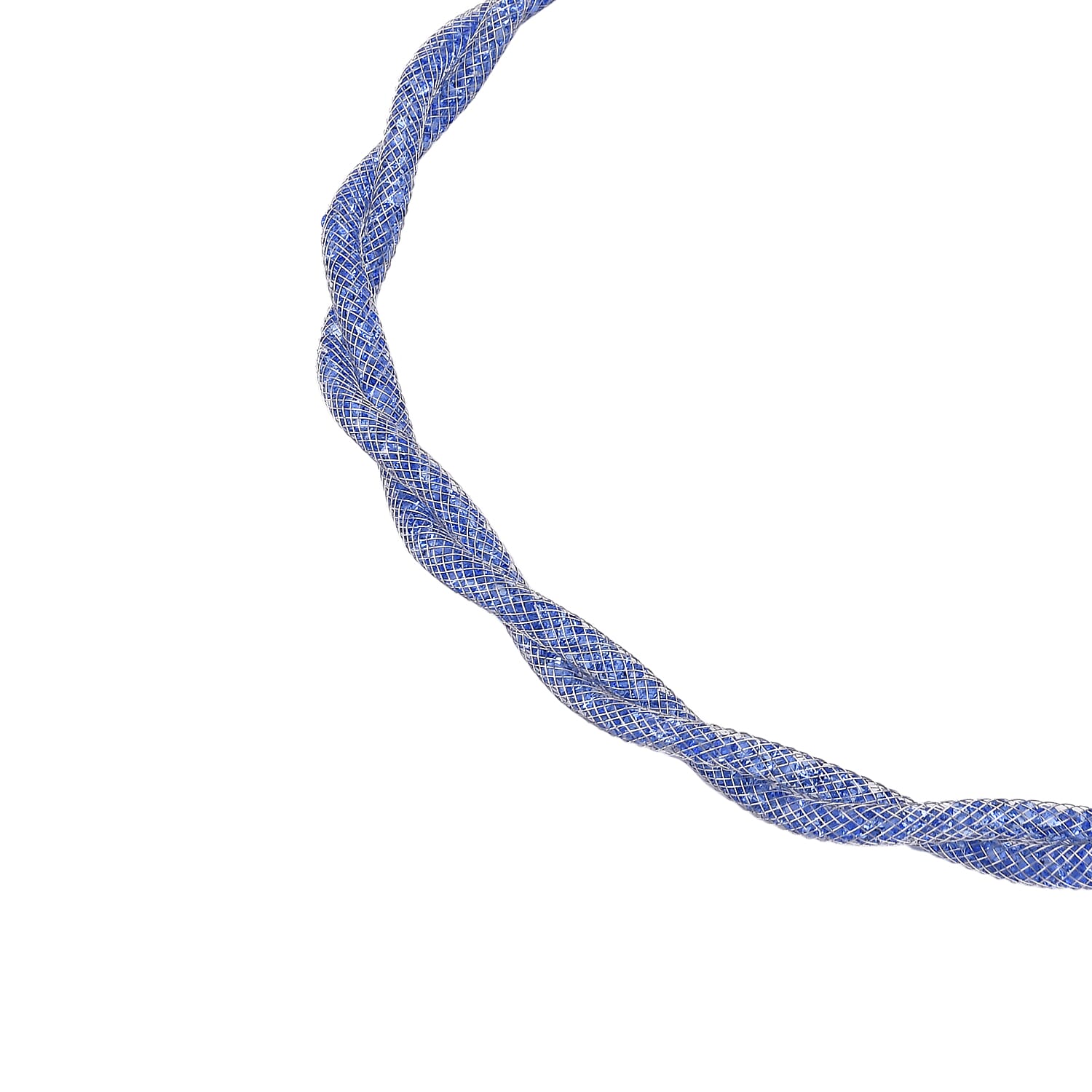 One Time Closeout - 2 Piece Set - Blue Austrian Tuscan Croche Hoop Earrings and Necklace (Size 20-2 Ext)