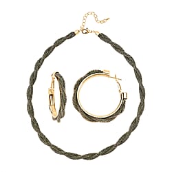 One Time Closeout - Multi Austrian Tuscan Crochet  Necklace and Earrings