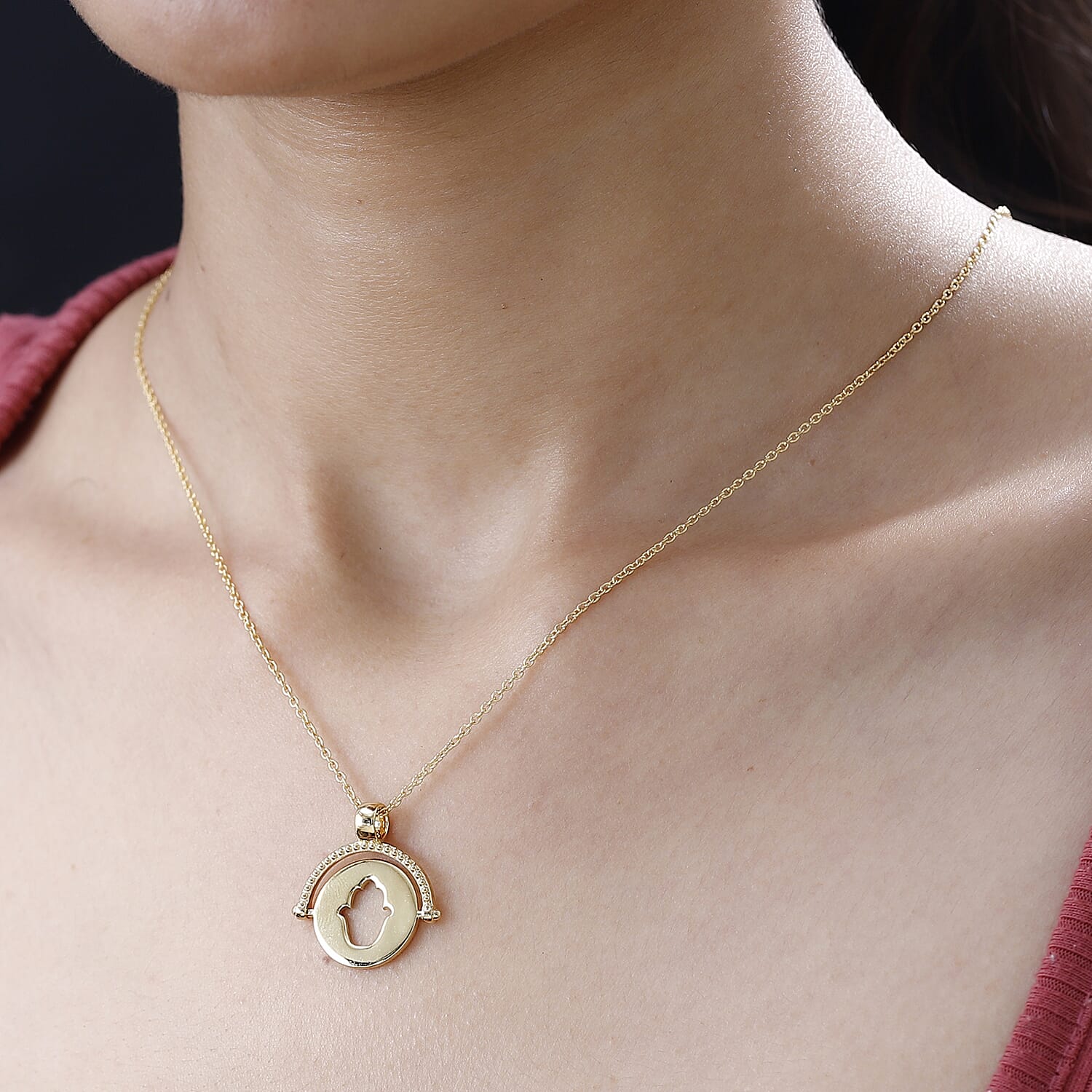 Rachel Galley - Pendant with Chain (Size 20) in 18K YG Vermeil Plated Sterling Silver, Silver Wt. 5.51 Gms