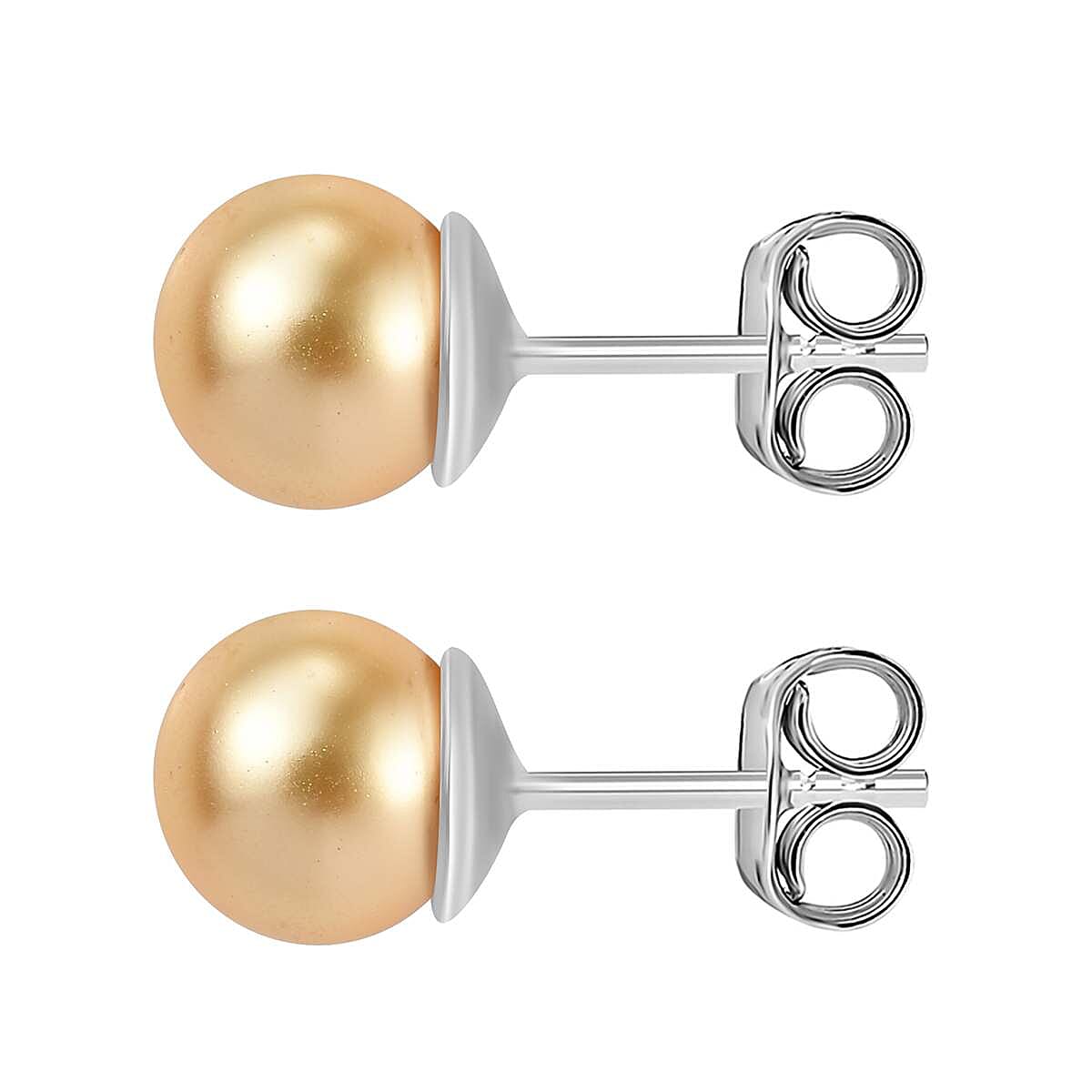 2 Piece Set - Gold Pearl Finest Crystal Earring,Pendant with Chain (Size 20) in Platinum Overlay Sterling Silver 22.500 Ct.
