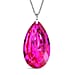 Simulated Blue Sapphire Teardrop Pendant with Chain (Size 24)