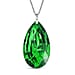 Simulated Blue Sapphire Teardrop Pendant with Chain (Size 24)