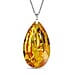 Simulated Blue Sapphire Teardrop Pendant with Chain (Size 24)