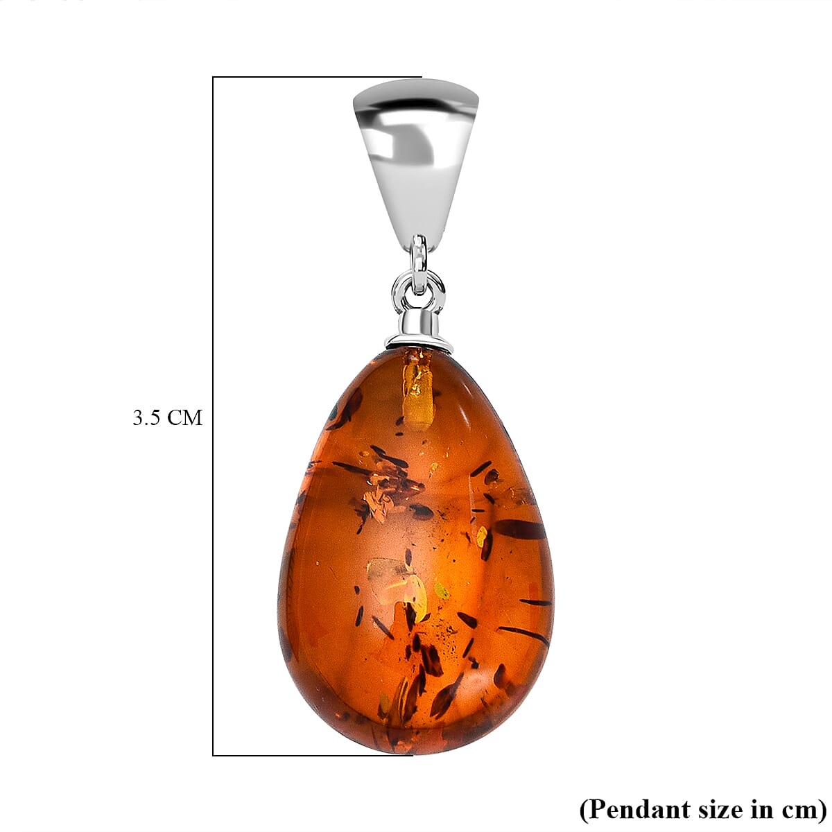 2 Piece Set - Baltic Amber Solitaire Pendant and Earrings in Sterling Silver