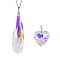 Set of 2 - Grey Austrian Crystal Pendant with Chain (Size 23-2 Inch Ext.)