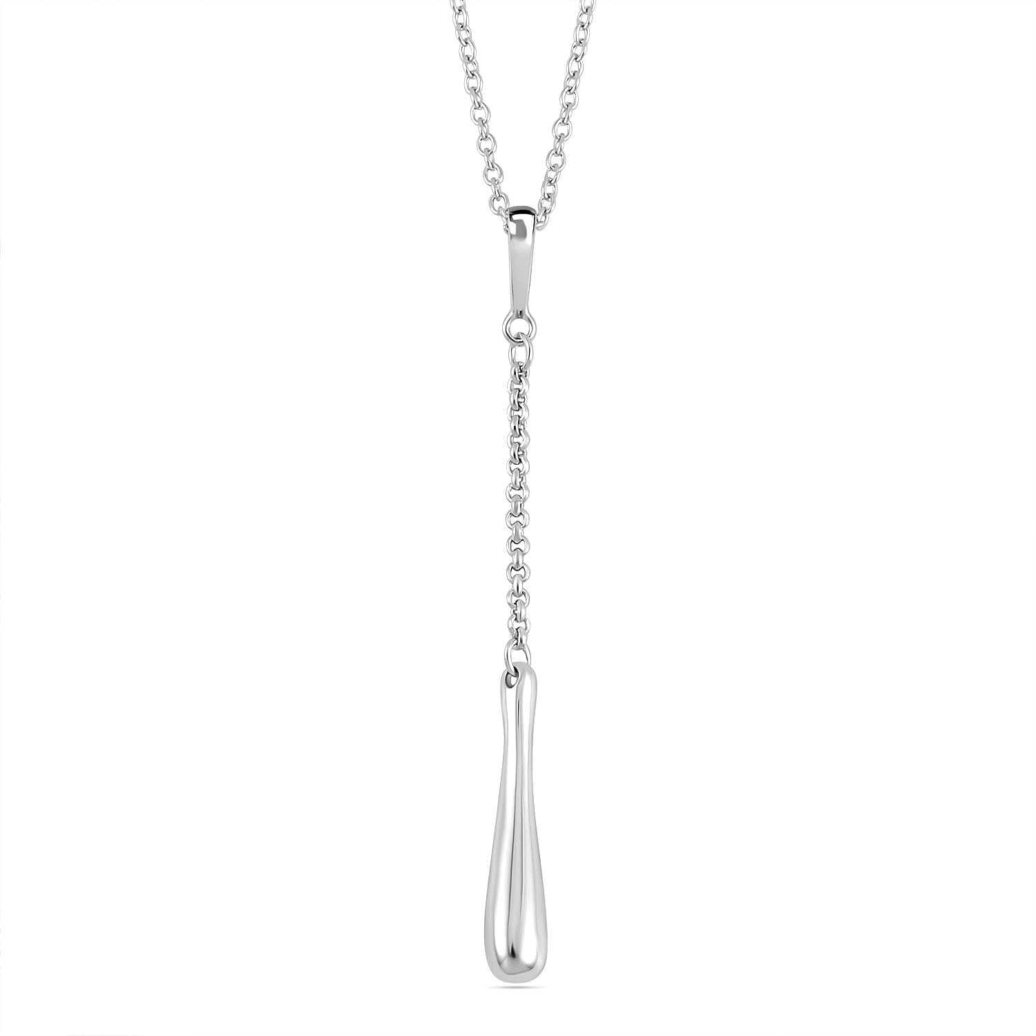 Lucy Q Drip Collection - Pendant with Chain (Size 20) in Rhodium Overlay Sterling Silver