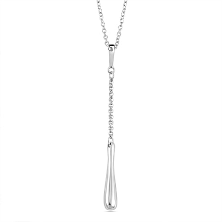 Lucy Q Drip Collection - Pendant with Chain (Size 20) in Rhodium Overlay Sterling Silver