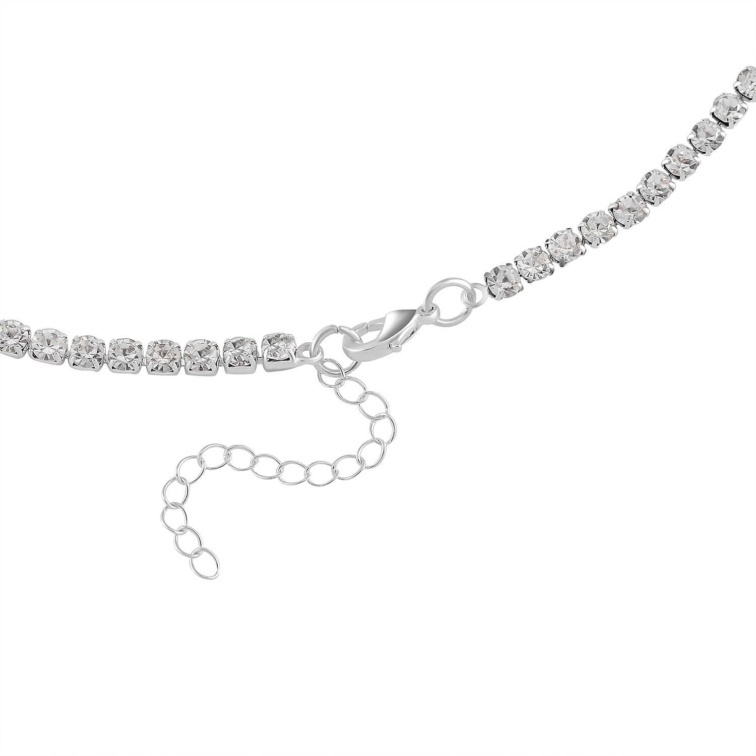 2 Piece Set - Tahitian Color Shell Pearl & White Crystal Necklace (Size 20-2 Ext) With Push Back Earrings