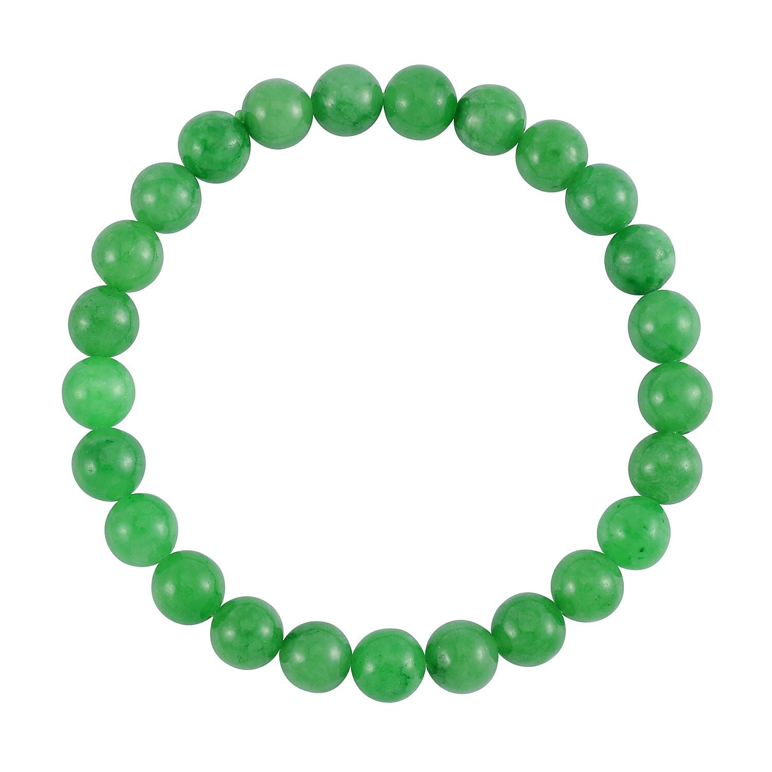 2 Piece Set - Rare Green Jade Ball Point Pen and Stretchable Bracelet (Size 6.5-7)