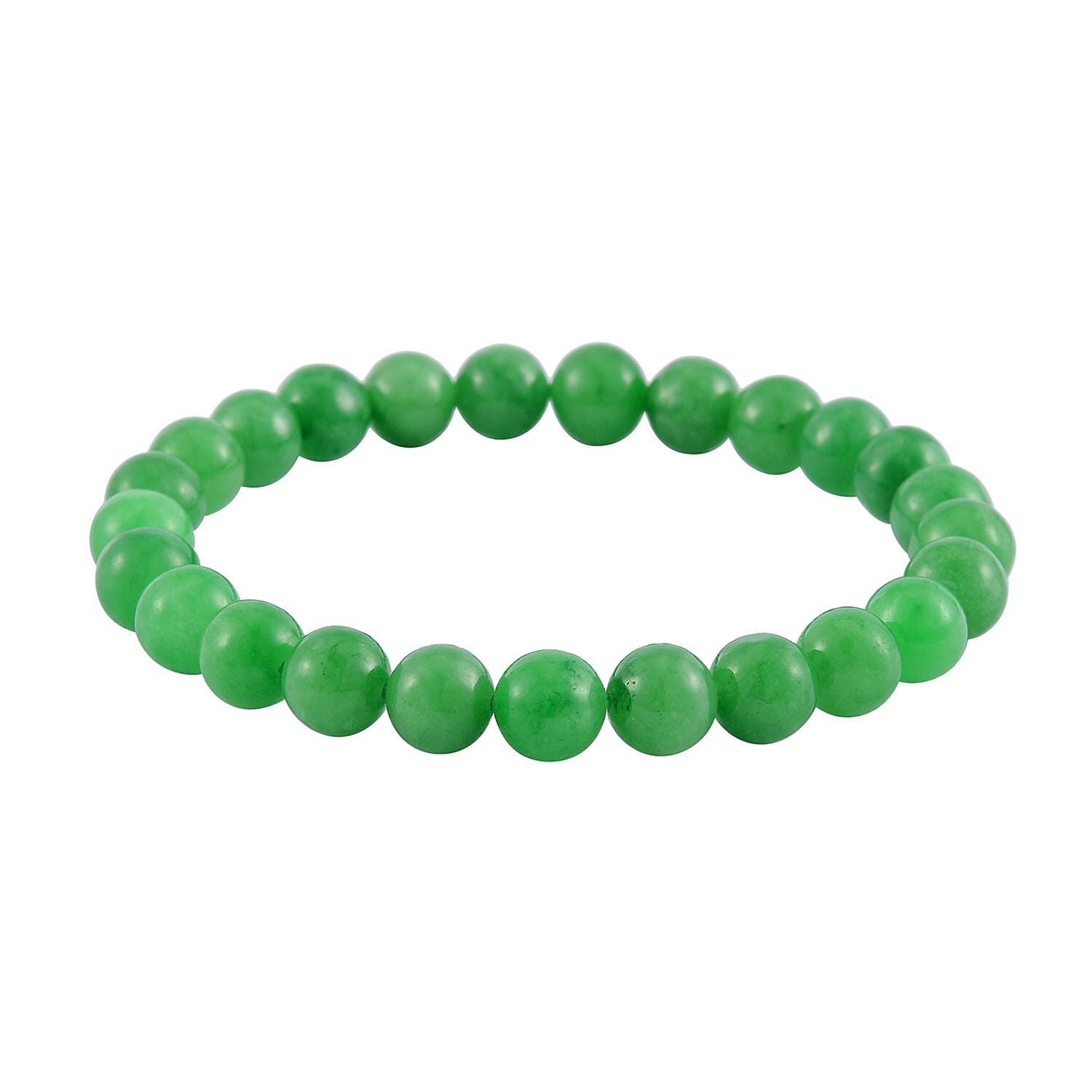 2 Piece Set - Rare Green Jade Ball Point Pen and Stretchable Bracelet (Size 6.5-7)