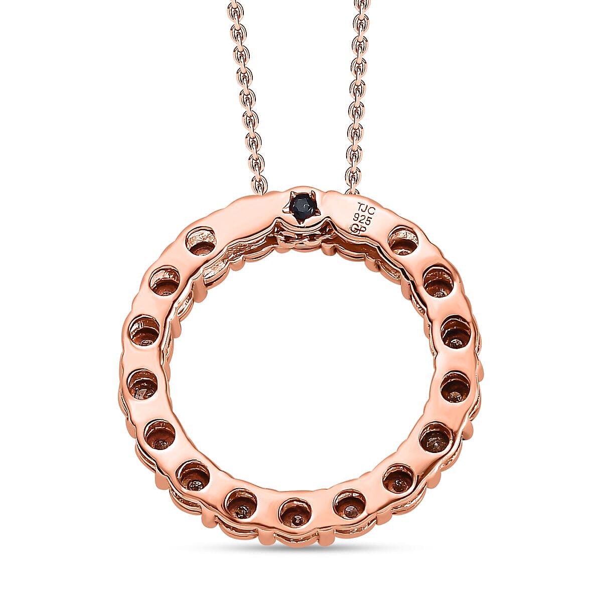 GP Circle of Life Collection - Champagne Diamond Pendant with Chain (Size 20) in 18K Rose Gold Vermeil Plated Sterling Silver