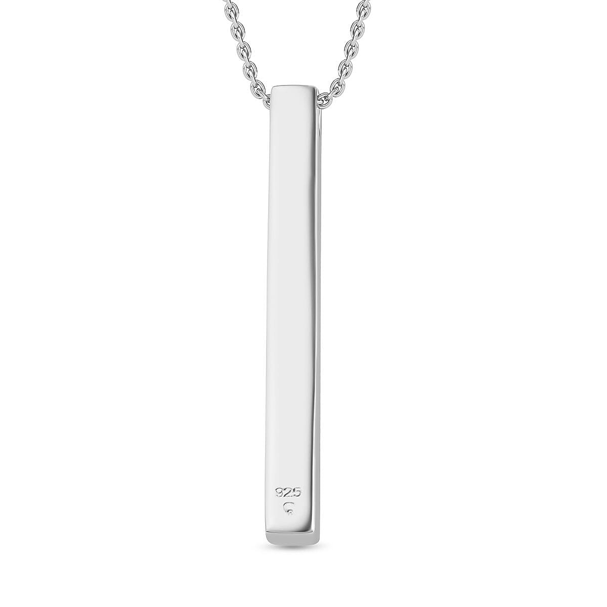 Pendant with Chain (Size 20) in Rhodium Overlay Sterling Silver  Wt. 13.36 Gms