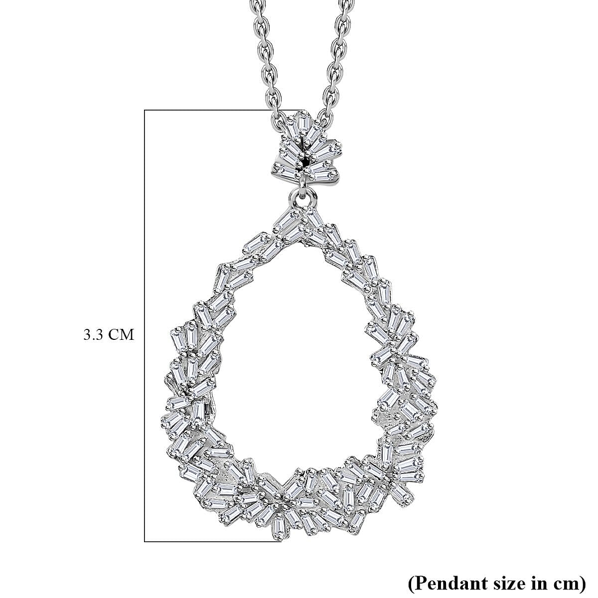 GP Italian Garden Collection - Diamond Pendant with Chain (Size 20) in Platinum Overlay Sterling Silver 0.55 Ct.