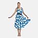 Tamsy Printed Umbrella Dress with Set of 2 Elastic Belt